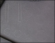 Picture of the pencil outlines on the foamcore.