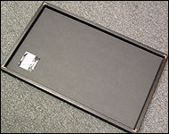 Picture of the foamcore seated in the frame.