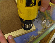 Picture showing how to drill the guide hole in the inner frame.