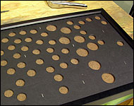 Picture of the foamcore attached to the hardboard.