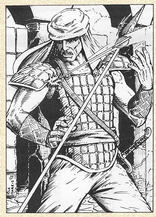 [Guy getting hit by arrow]
